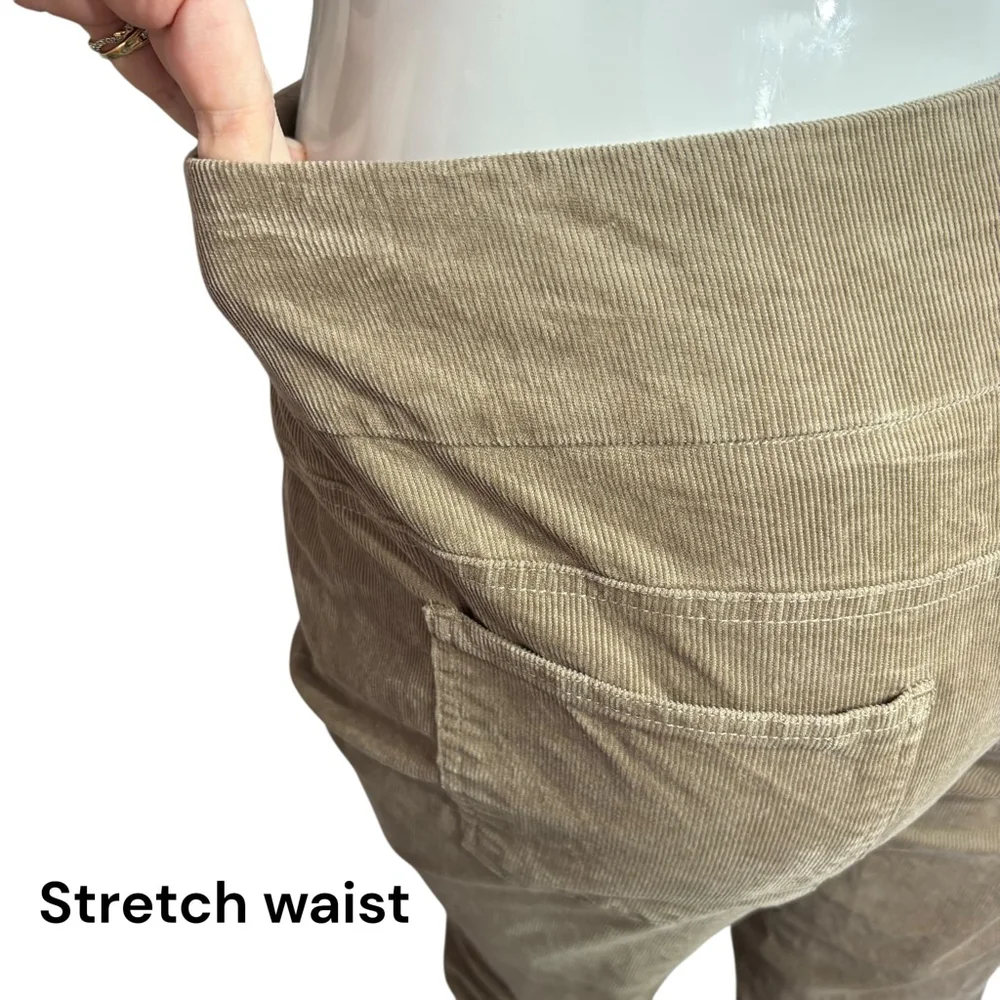 Coldwater Creek Pull-On ShapeMe Stretch Corduroy Pants Taupe Petite, 12P - Picture 10 of 13